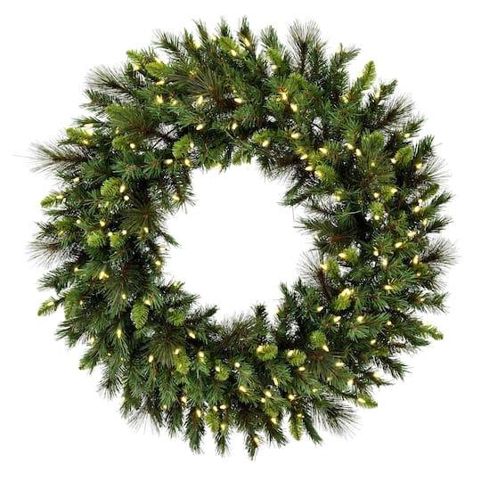 Vickerman 3Ft Pre-Lit Bangor Mixed Pine Artificial Christmas Wreath in Green | 3 ft | Michaels®